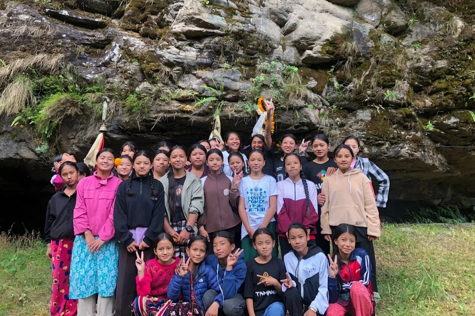 Girls of the Ghyangphedi community together